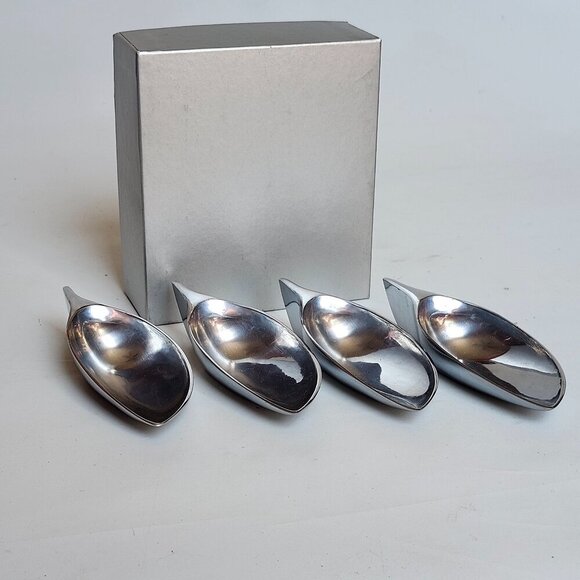 ARTHUR SALM Modernist Scoops Omega Appetizer Spoons Leo F. Widgen Japan - Picture 1 of 9
